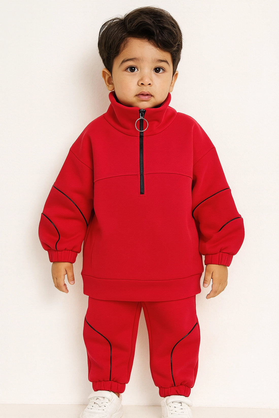 Casual Red Cotton Sweatshirt