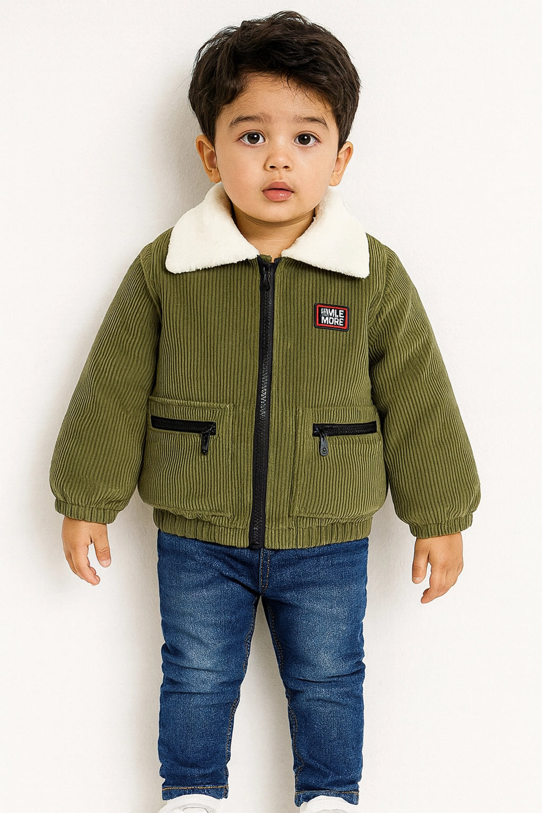 Olive Green Cotton Bomber Jacket