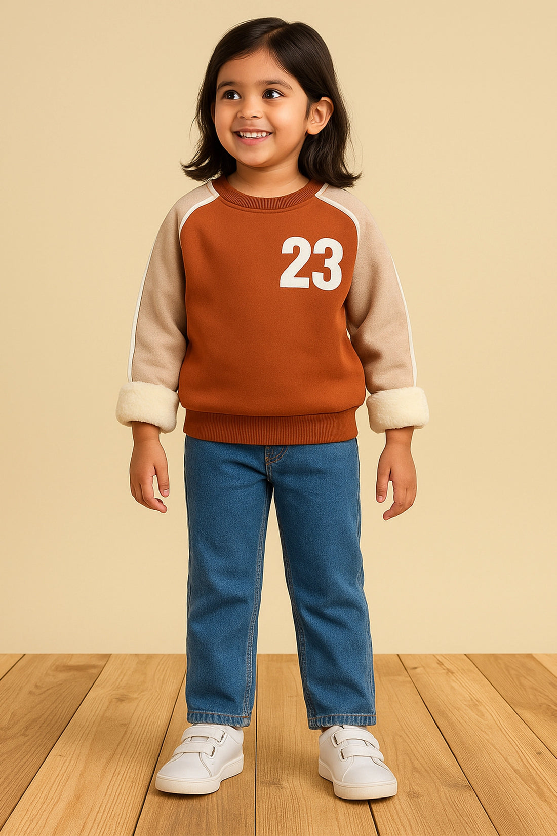 Cream & Brown Sweatshirt