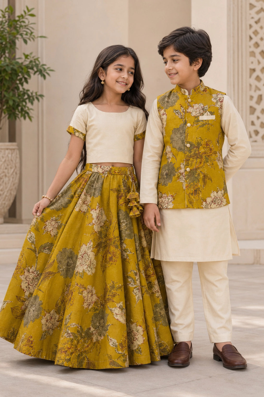 Vintage Bloom Brother–Sister Set