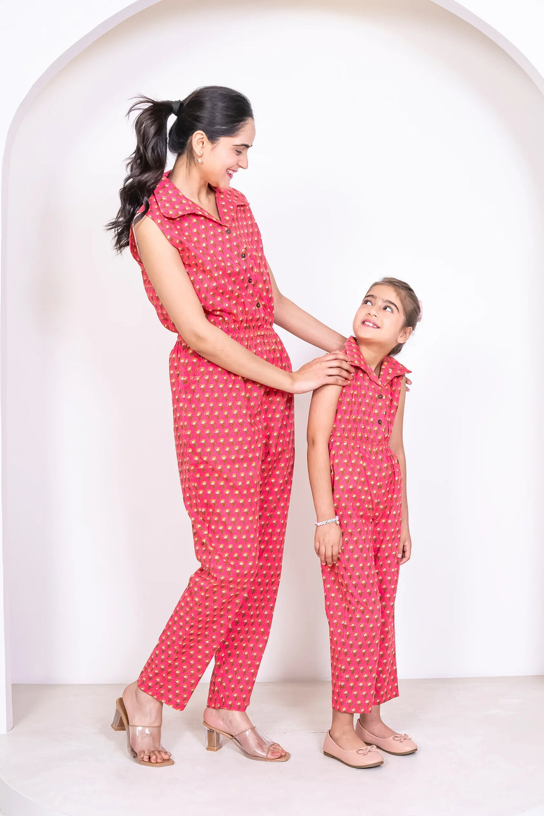 Red & Yellow Holiday Jumpsuit Sets - Mommy & Me Matching Outfits