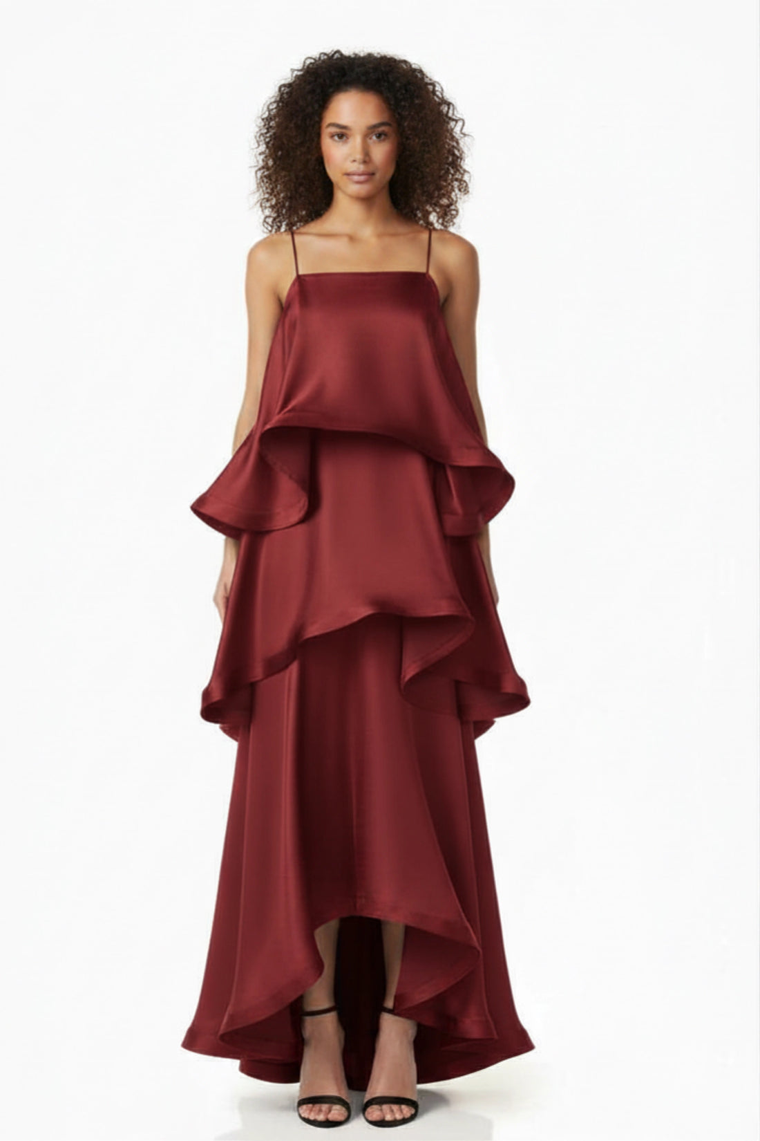 Cascade Luxe Dress – Red