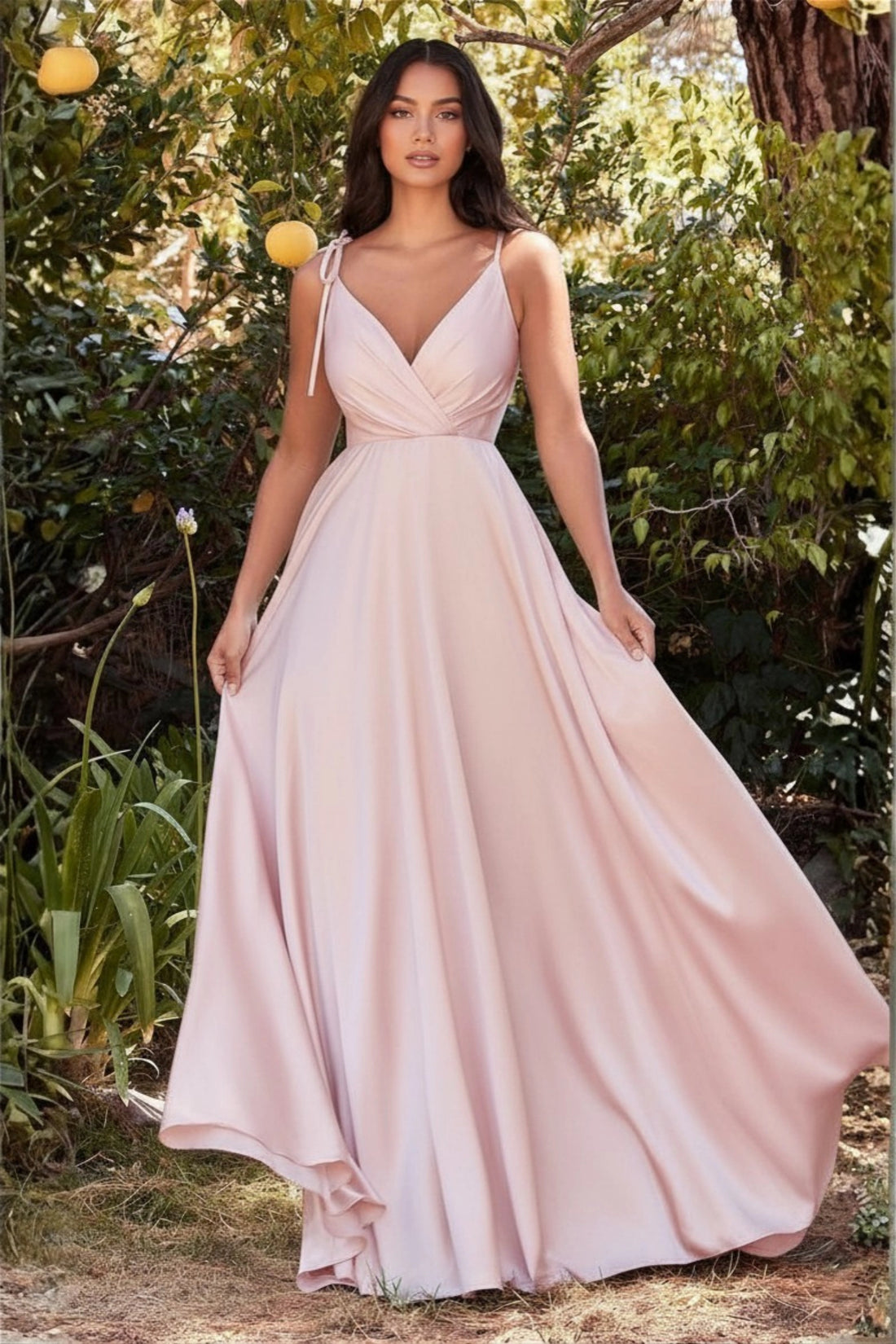 Aurelia Drape Gown – Blush Rose