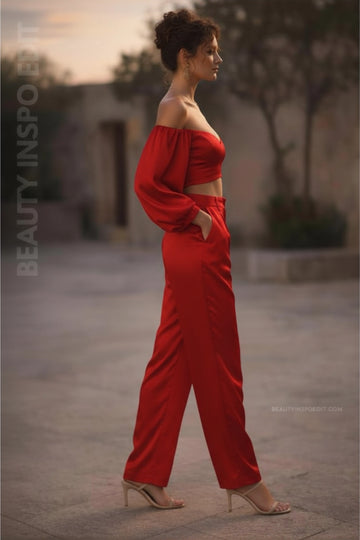 Orlina Co-ord Set – Scarlet Red