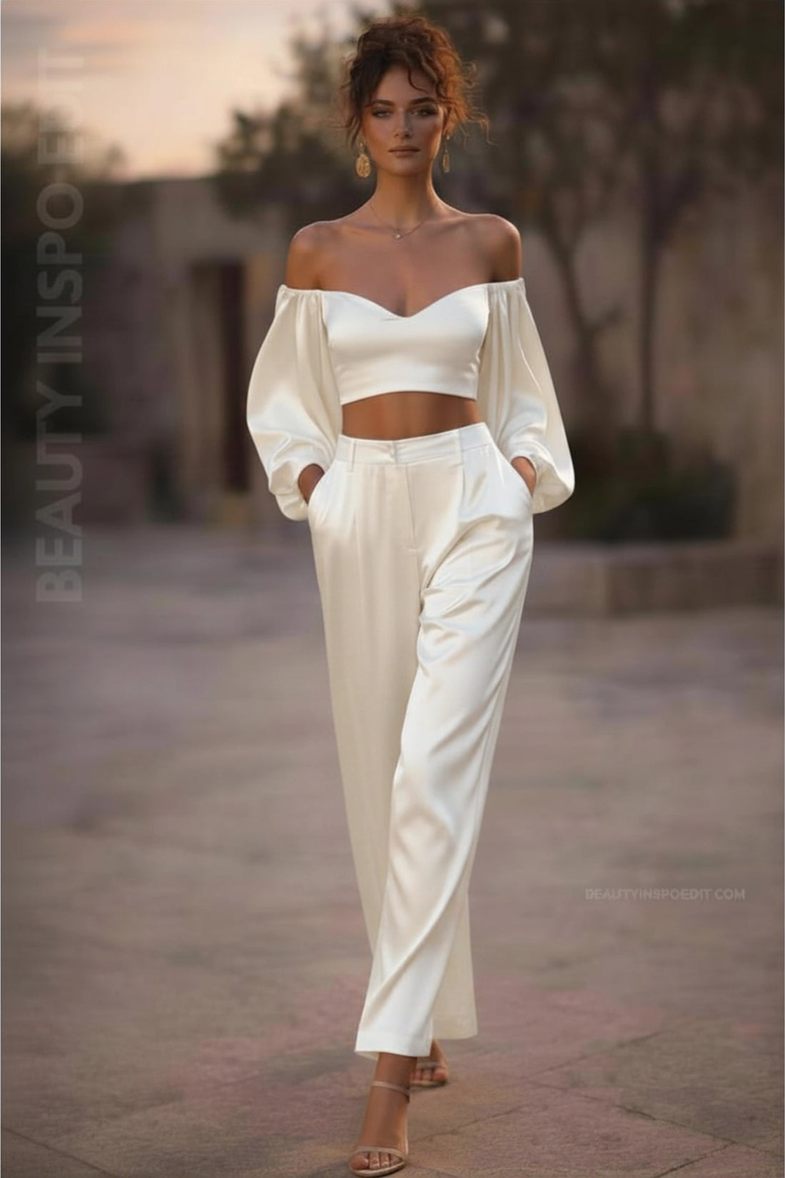 Orlina Co-ord Set – Ivory White