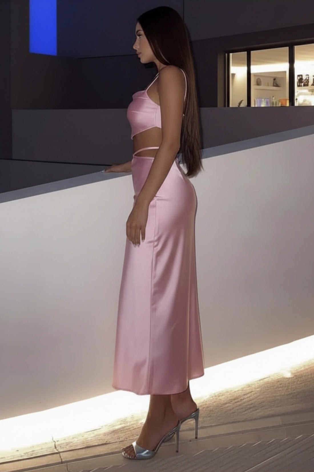 Celeste Satin Set – Blush Pink