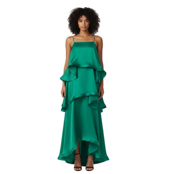 Cascade Luxe Dress – Emerald Green