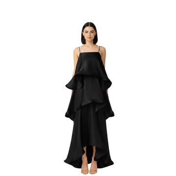 Cascade Luxe Dress – Noir Black