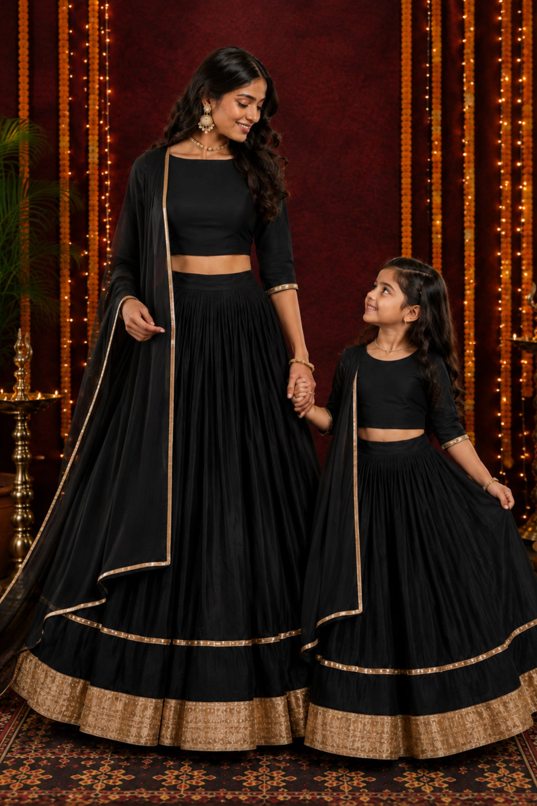 Nisha Noir Lehenga Set
