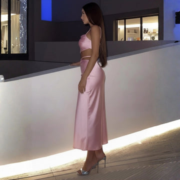 Celeste Satin Set – Blush Pink