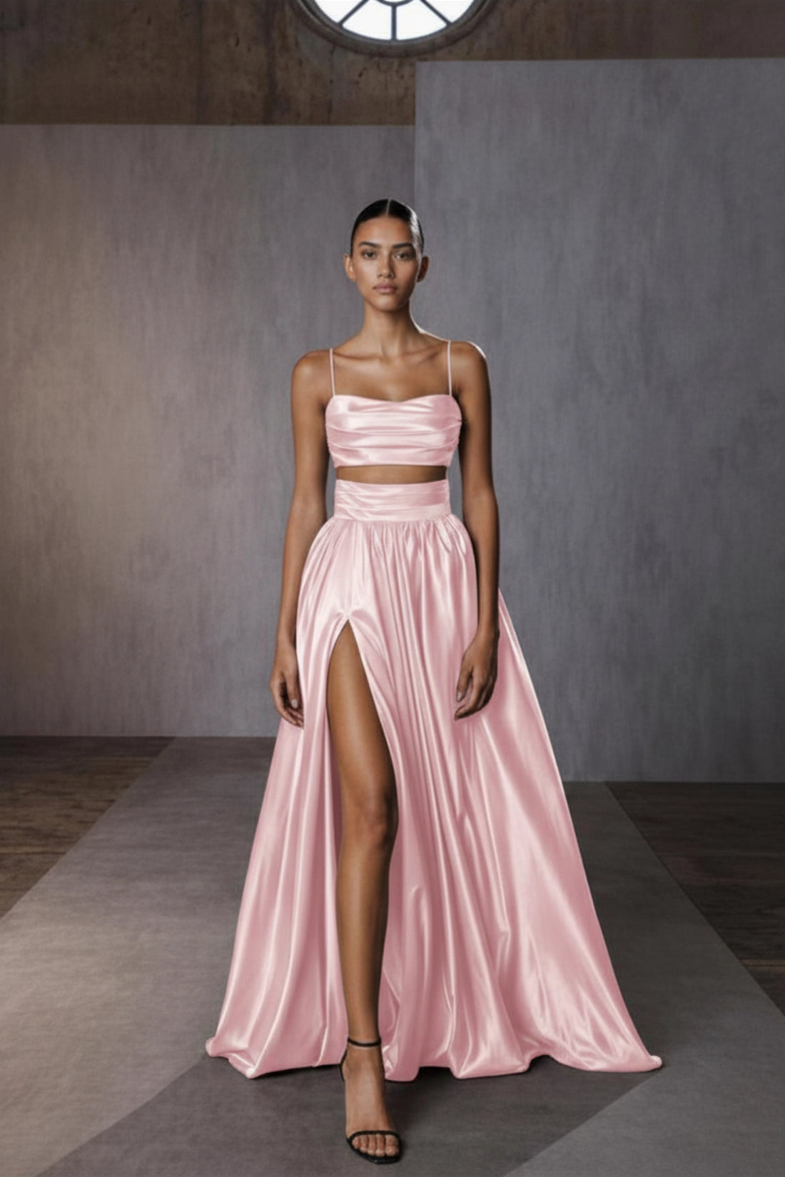 Seraphine Satin Set – Blush Petal