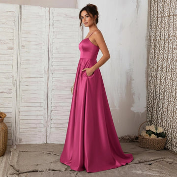 Aveline Satin Gown – Rose Pink