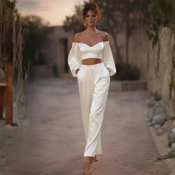 Orlina Co-ord Set – Ivory White