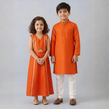 Aaravya Orange Festive Set