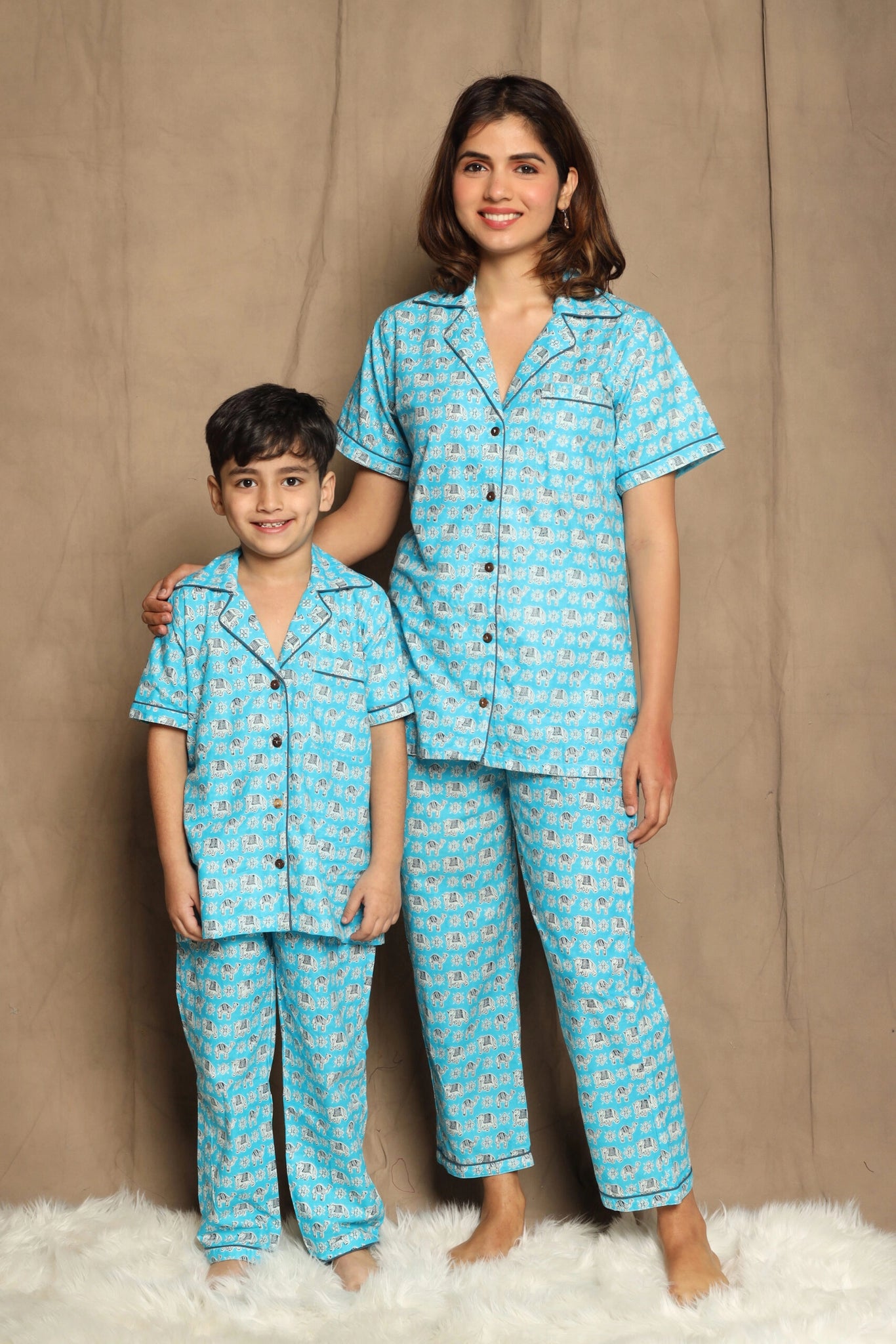 MAGIC Night Suit Night Wear for Baby Girl 100% Cotton Collar Shirt and  Pyjama Set (Sea Green)