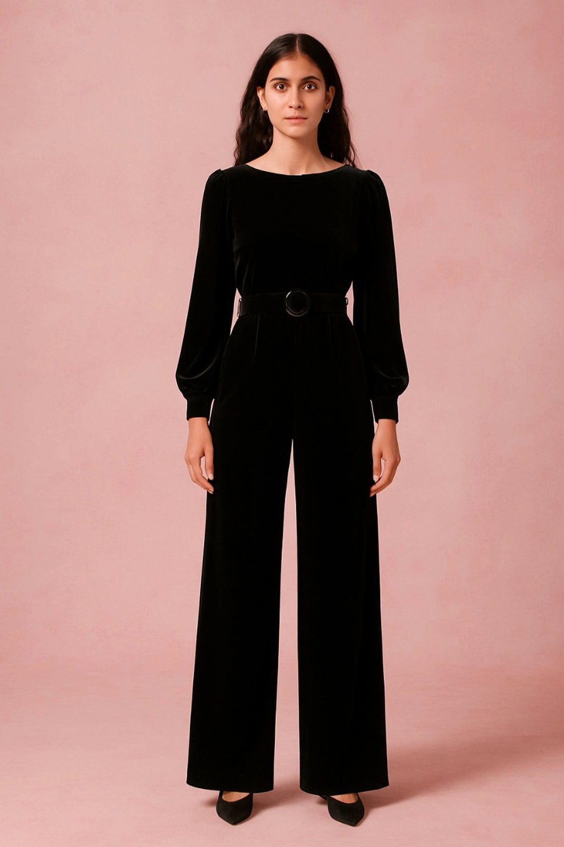 Black Velvet Envy Jumpsuit For Women