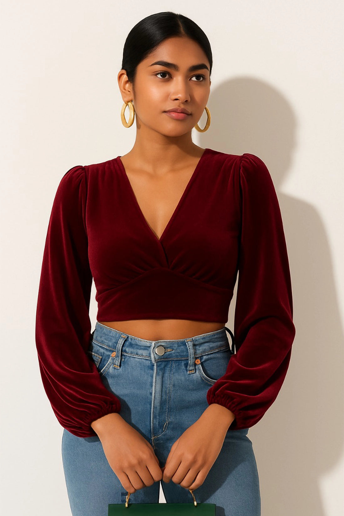 Velvet Muse – Maroon Crop