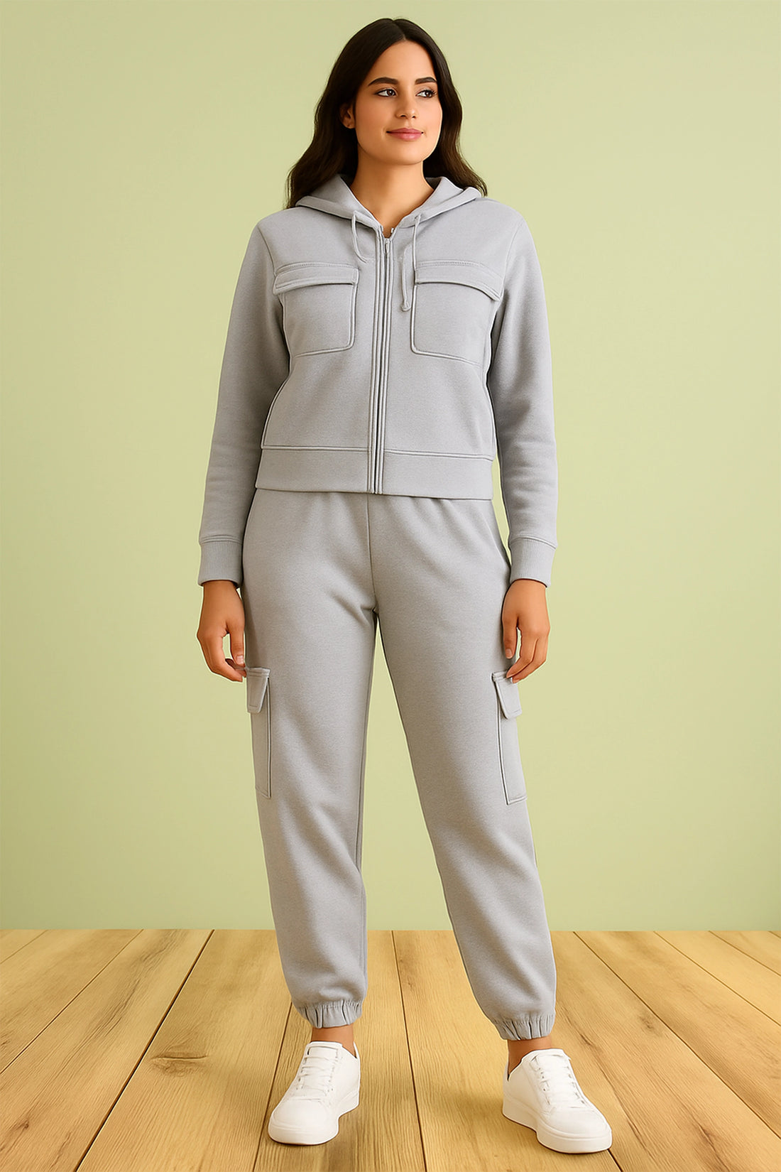 Casual Grey Hoodie and Pants Co-ord