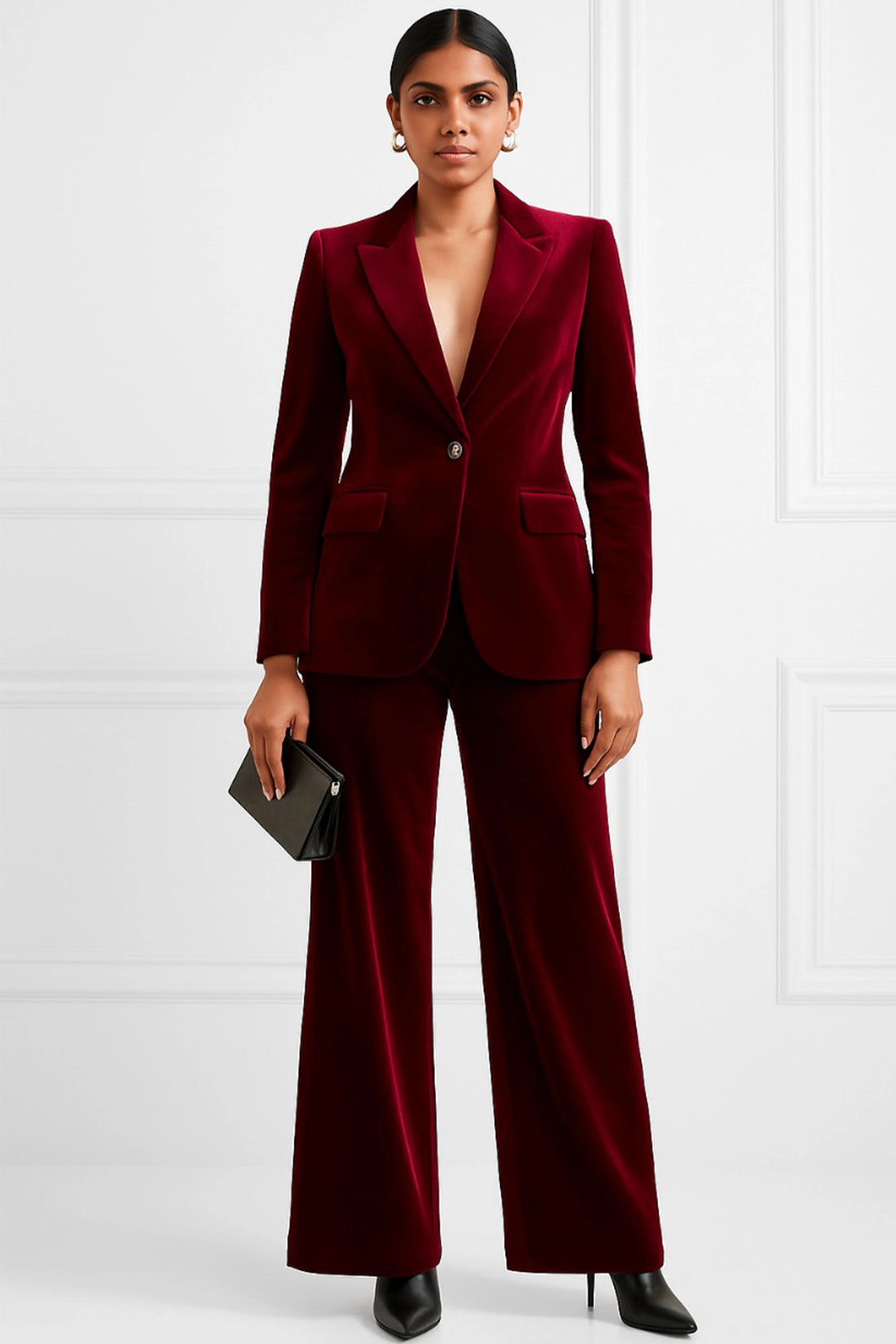 Maroon Velvet Executive Set For women