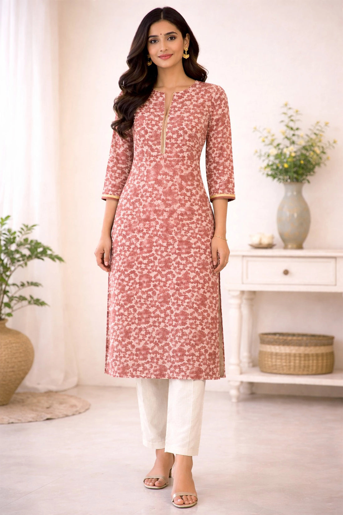 Blush Bloom Kurta Set For Women