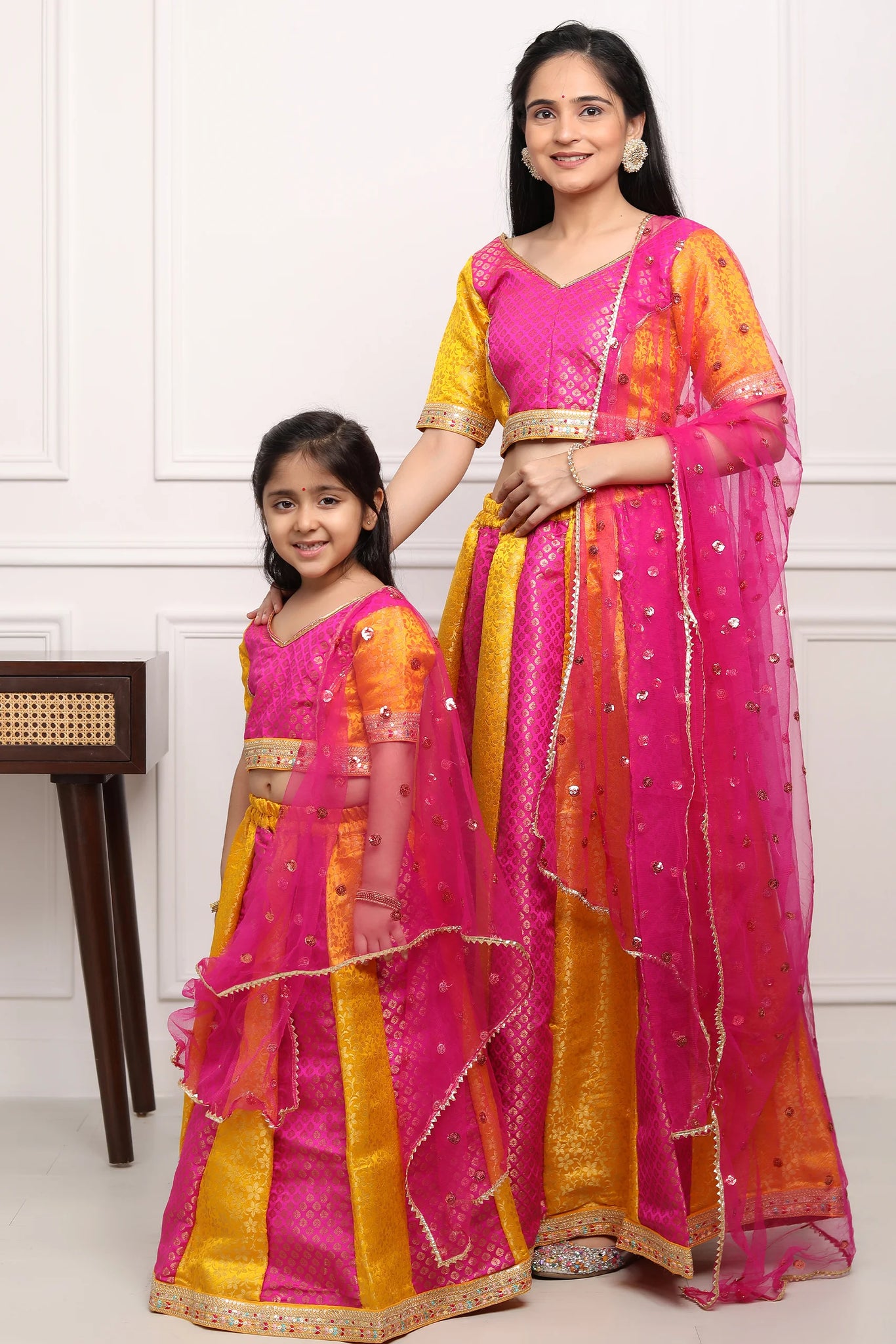 saptrangi mother daughter signature collection vol -3 Wholesale designer  Silk lehenga - textiledeal.in