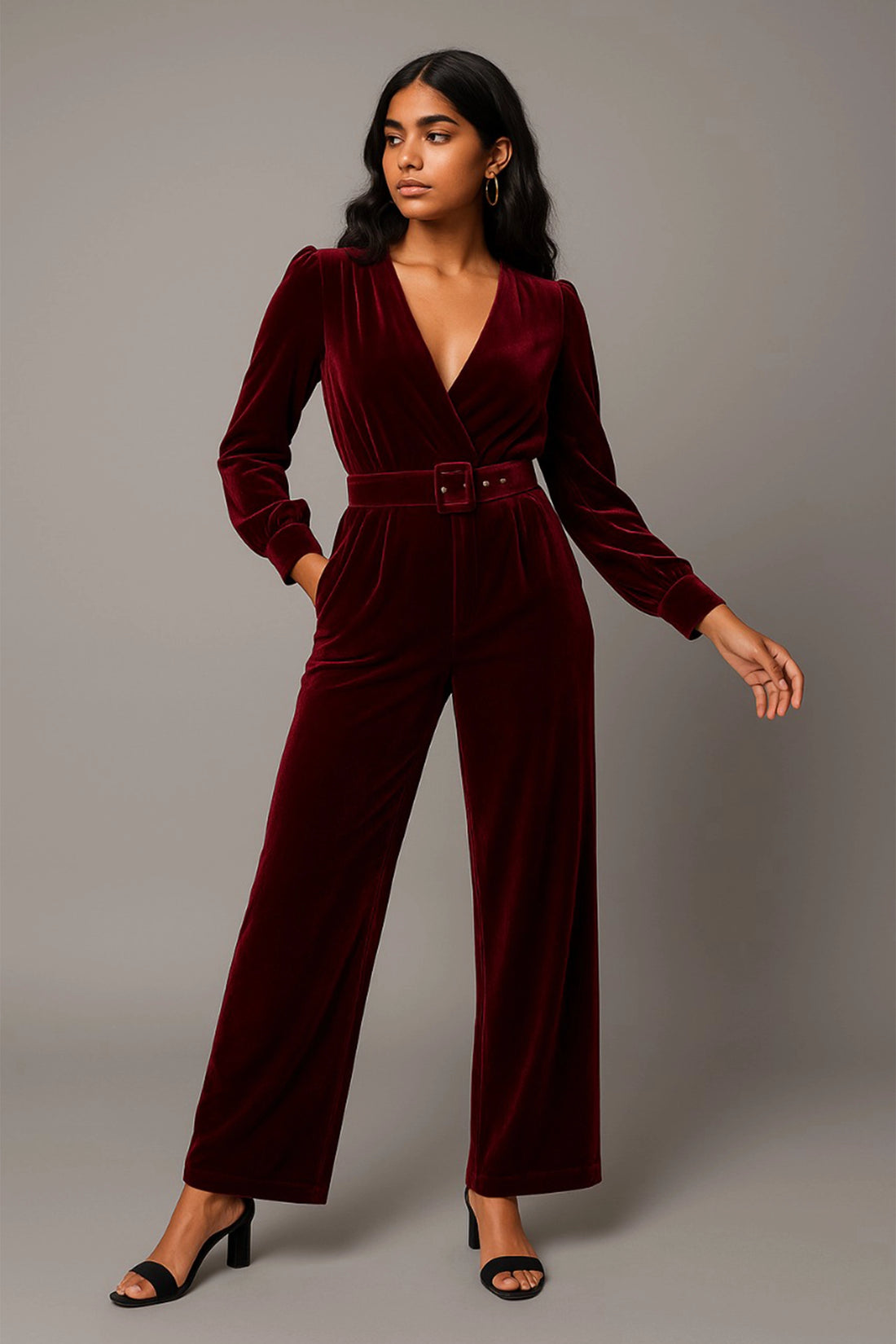 Maroon Luxe Velvet One-Piece