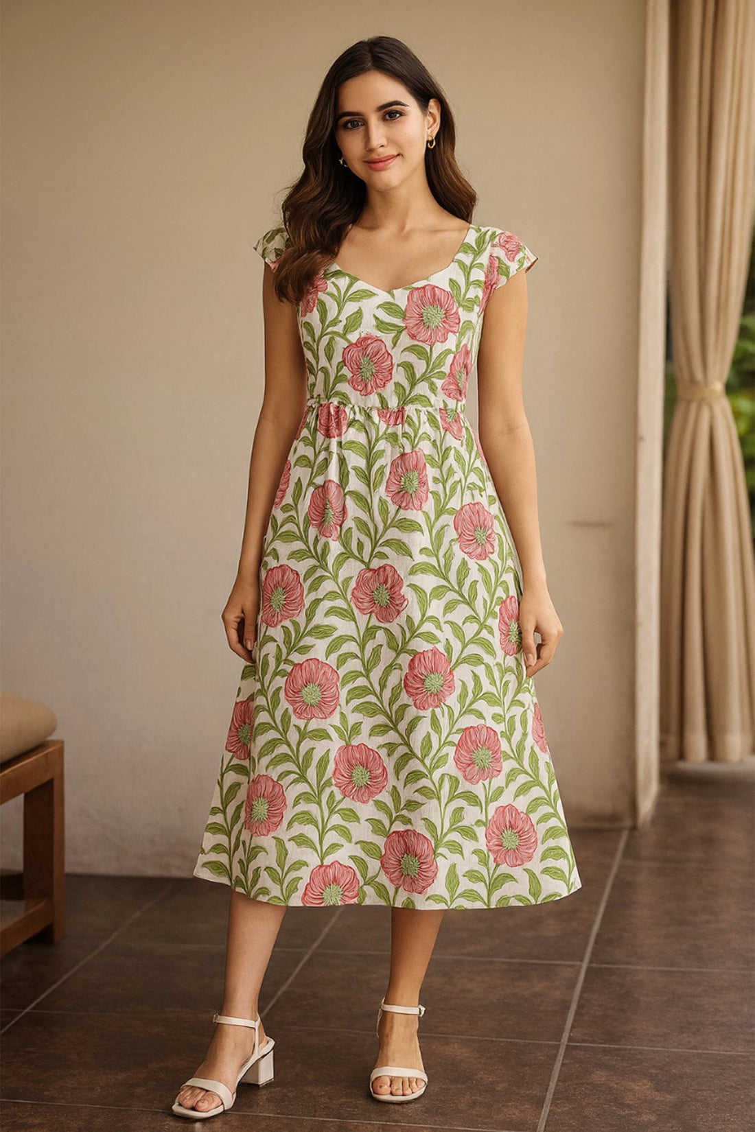 Rosette Garden Midi Dress