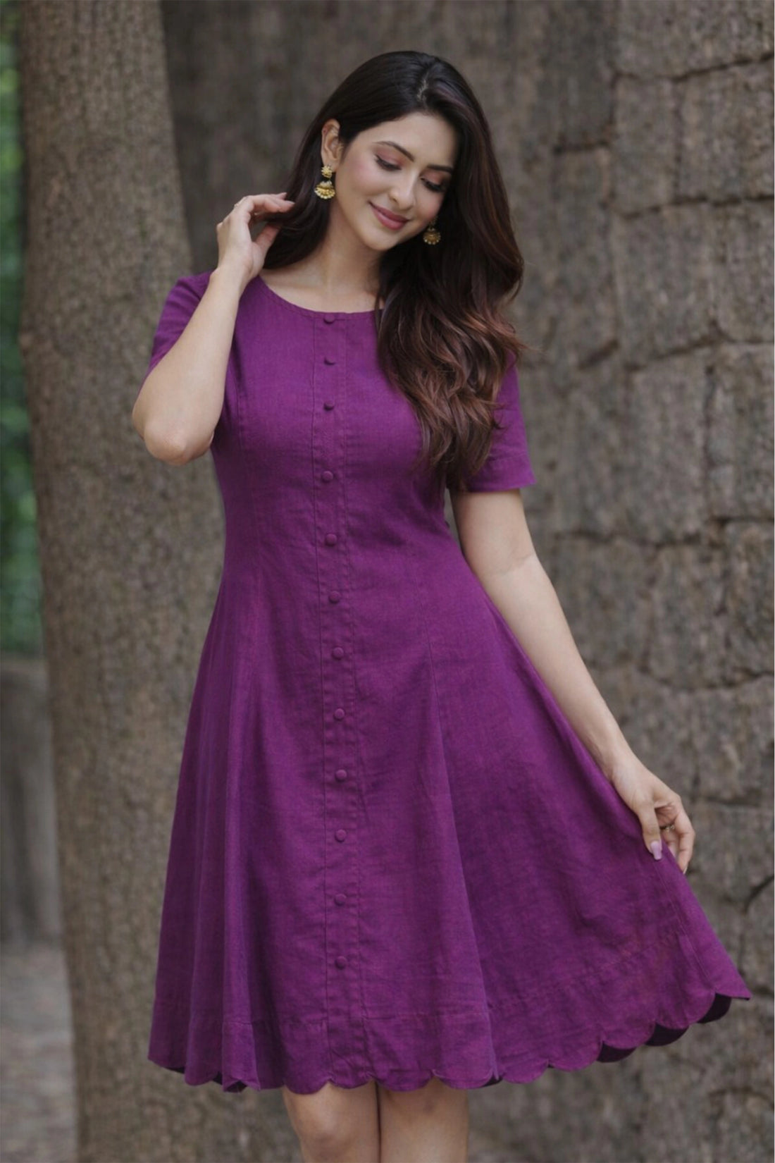 Elara Flare Dress – Purple