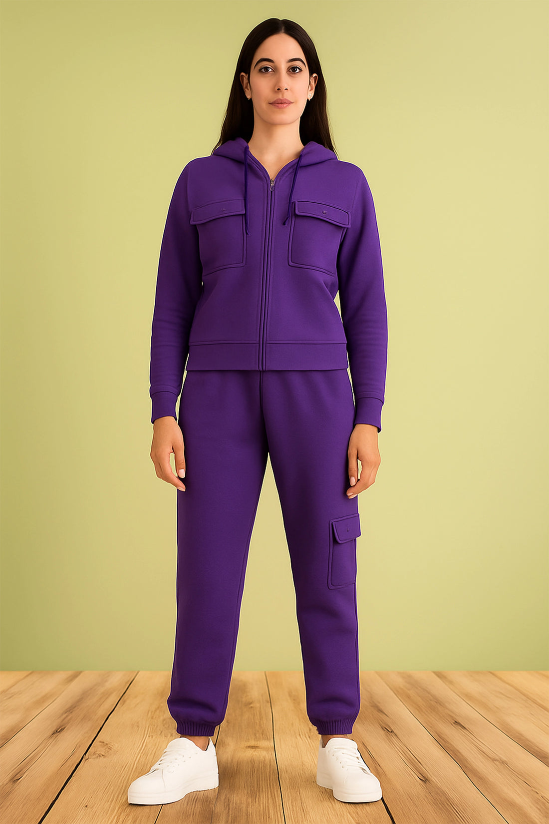 Casual Purple Hoodie and Pants Co-ord