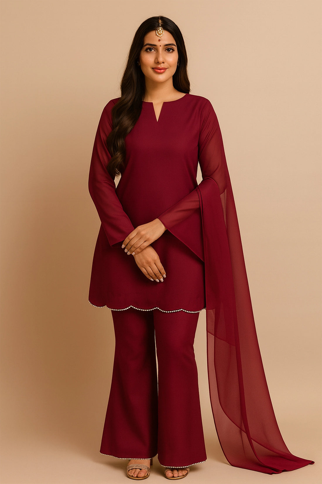 Maroon Rooh Suit Set