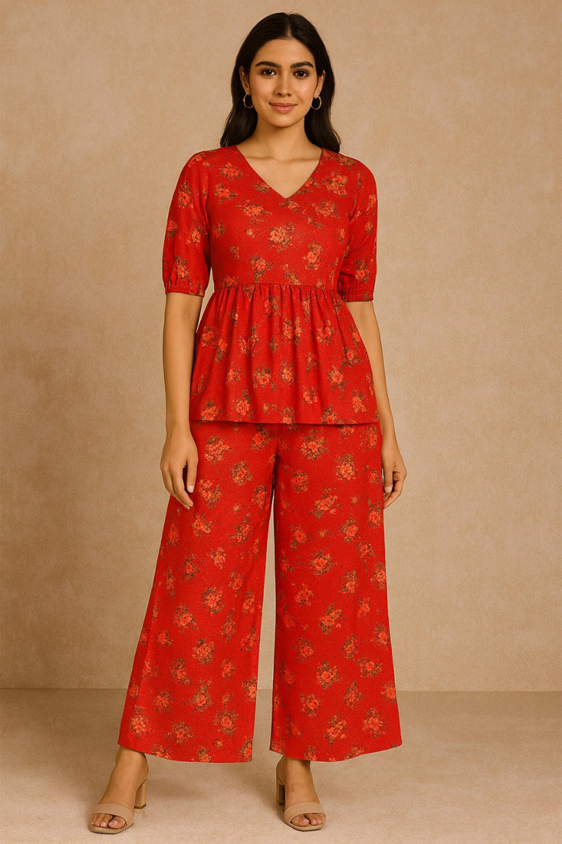 Crimson Bloom Co-ord Set