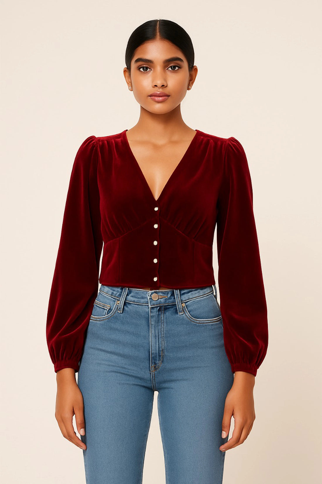 Elysian Maroon Velvet Top