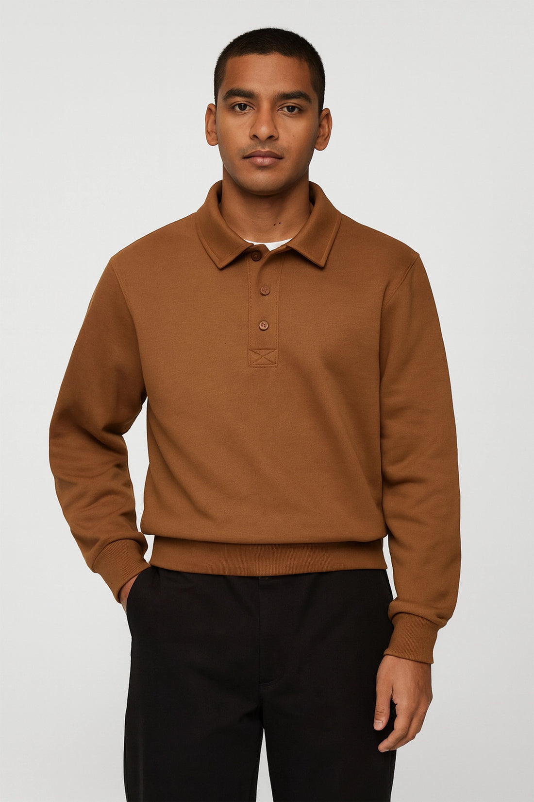 Brown Collar Sweatshirt