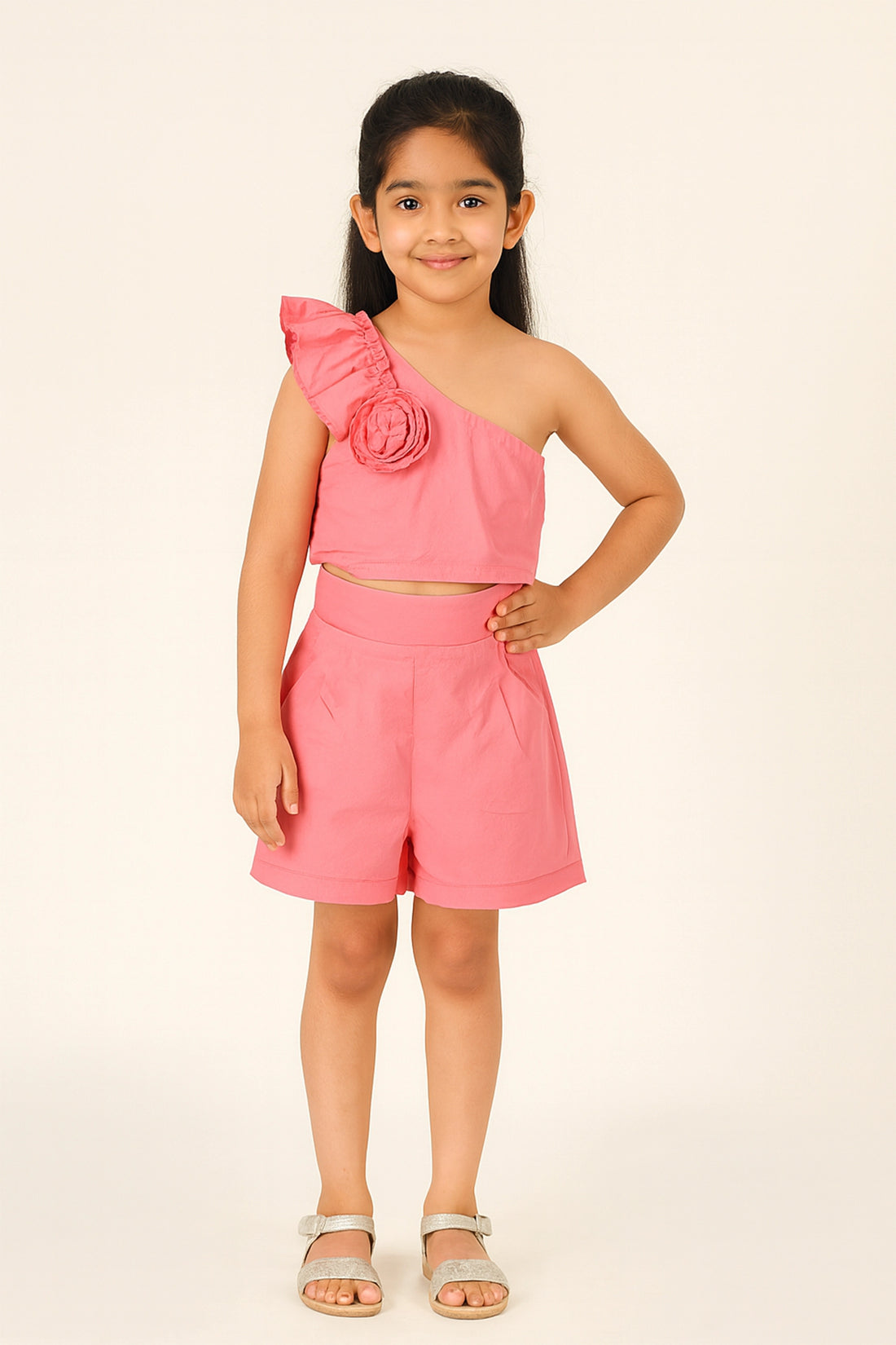 Rosette One-Shoulder Co-ord Set