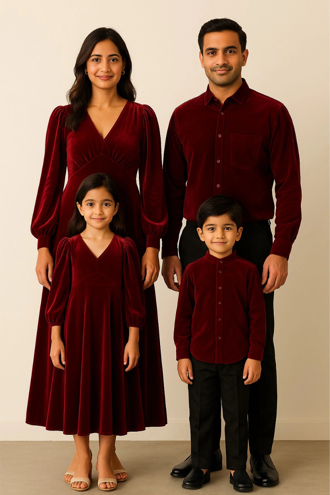 Velvet Harmony – Maroon Edition Family Set