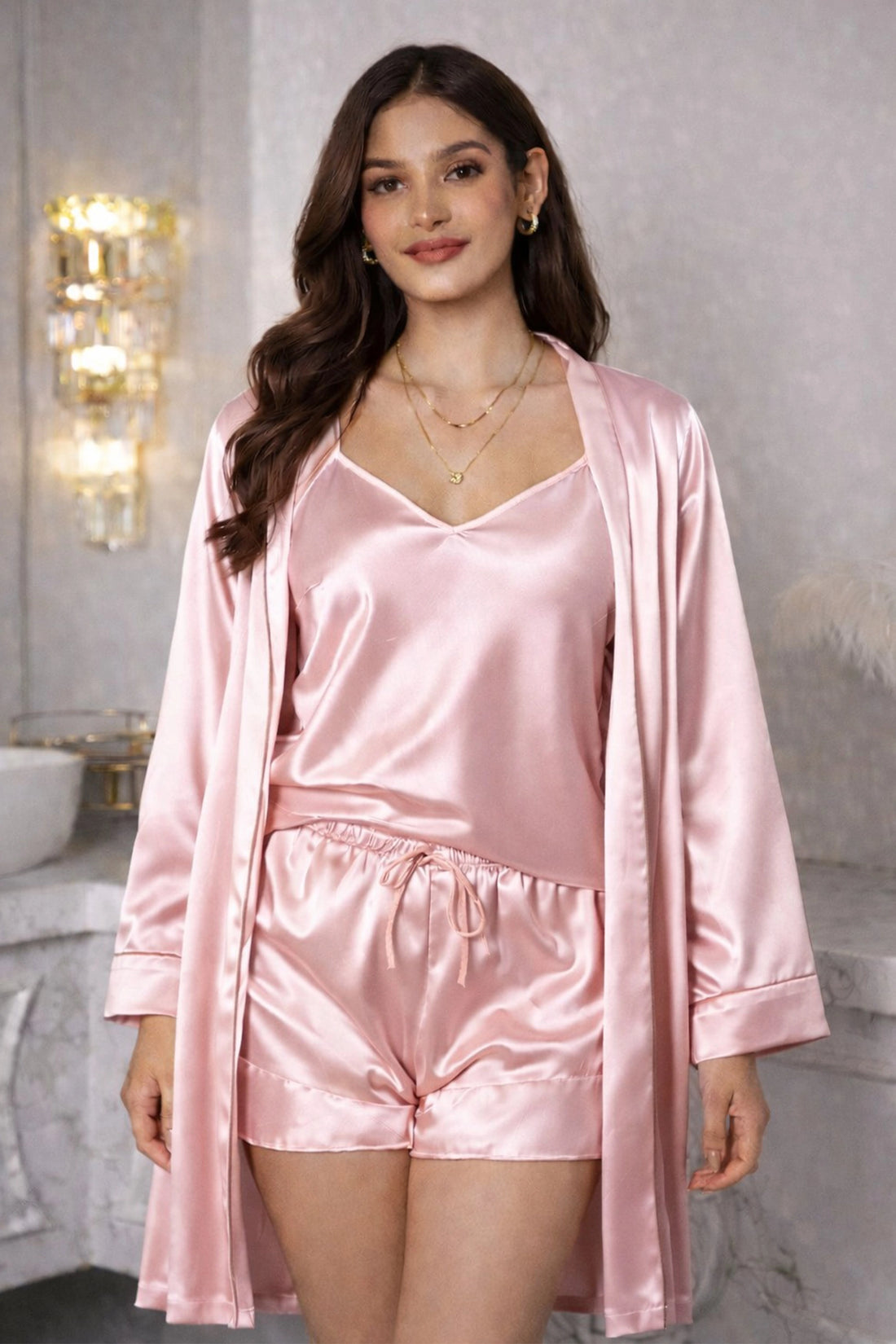 Dreamlite Satin Nightwear – Baby Pink