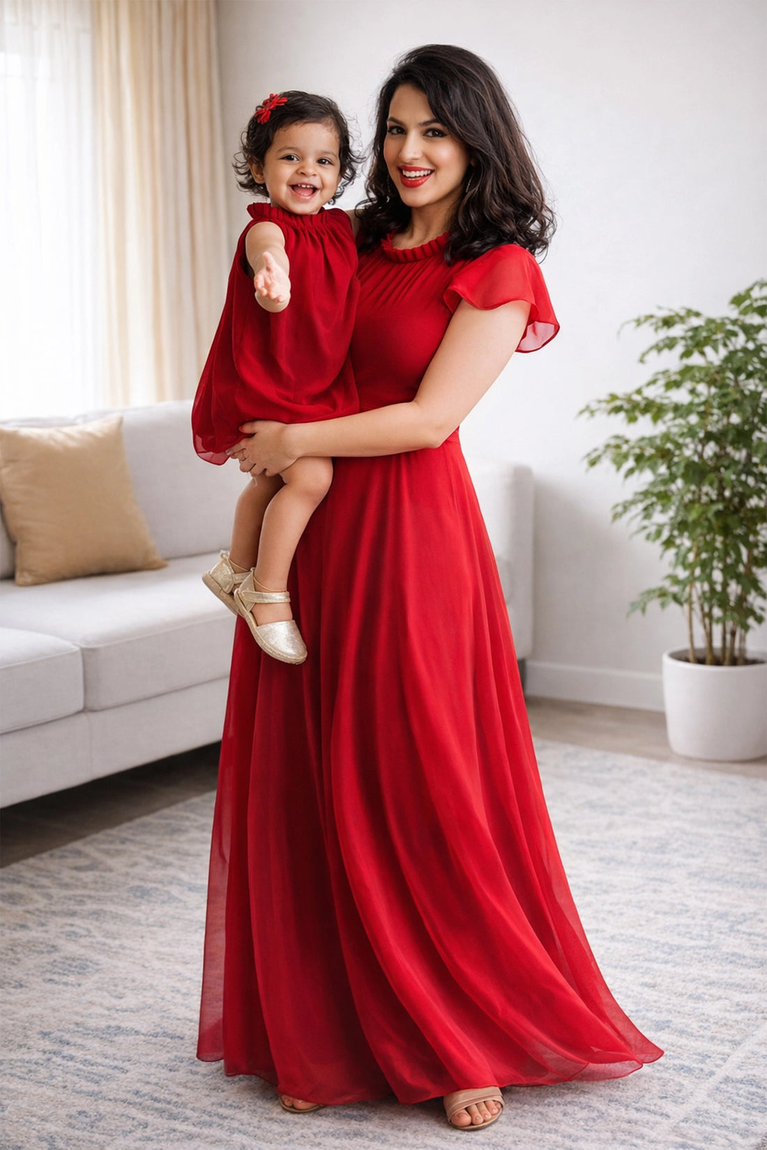 Serena Red – Mom & Daughter Set