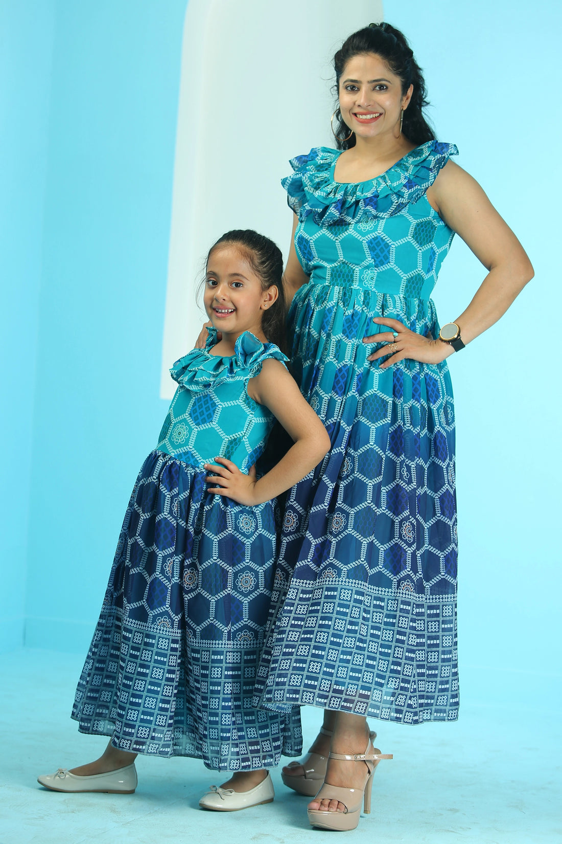 Navy Blue Sophia Maxi Dress For Mom And Daughter