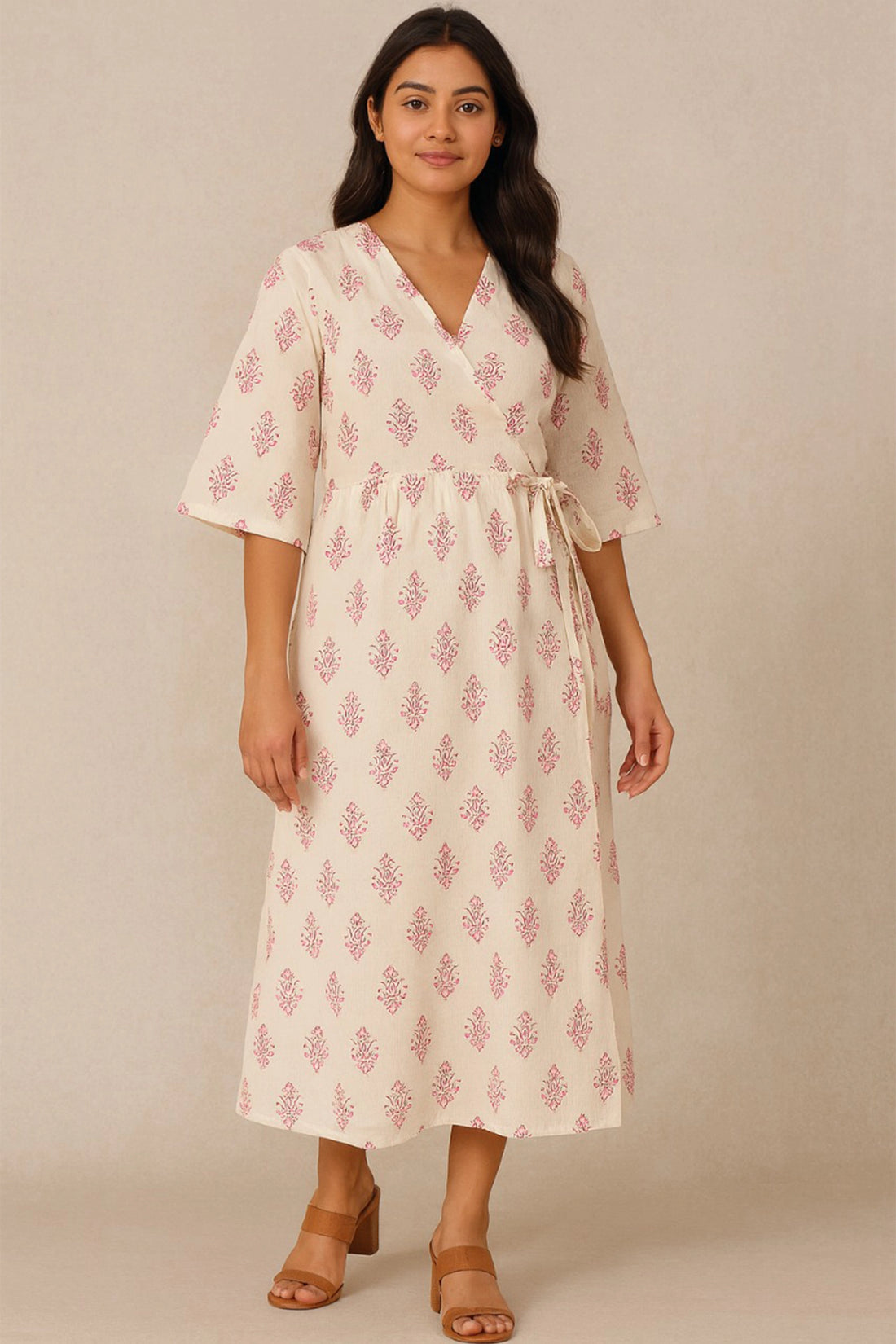 Blush Aura Wrap Dress
