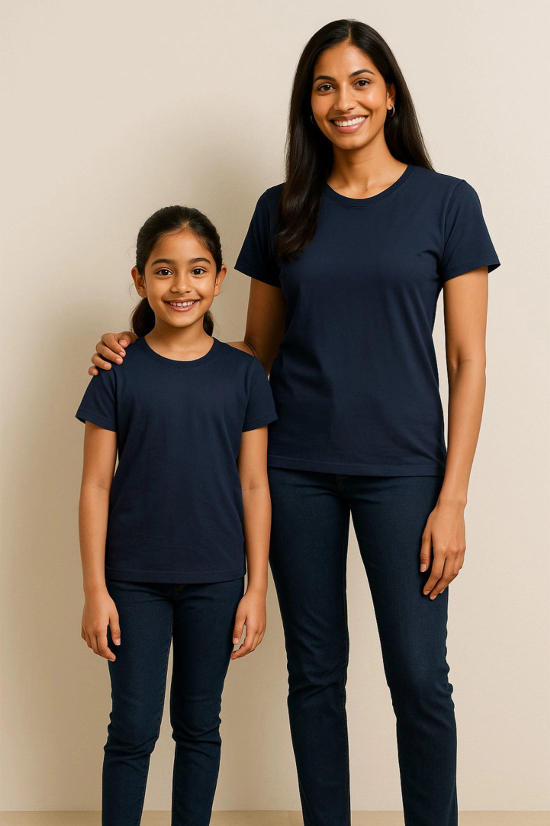 Base Tee – Navy Blue For Mom & Me