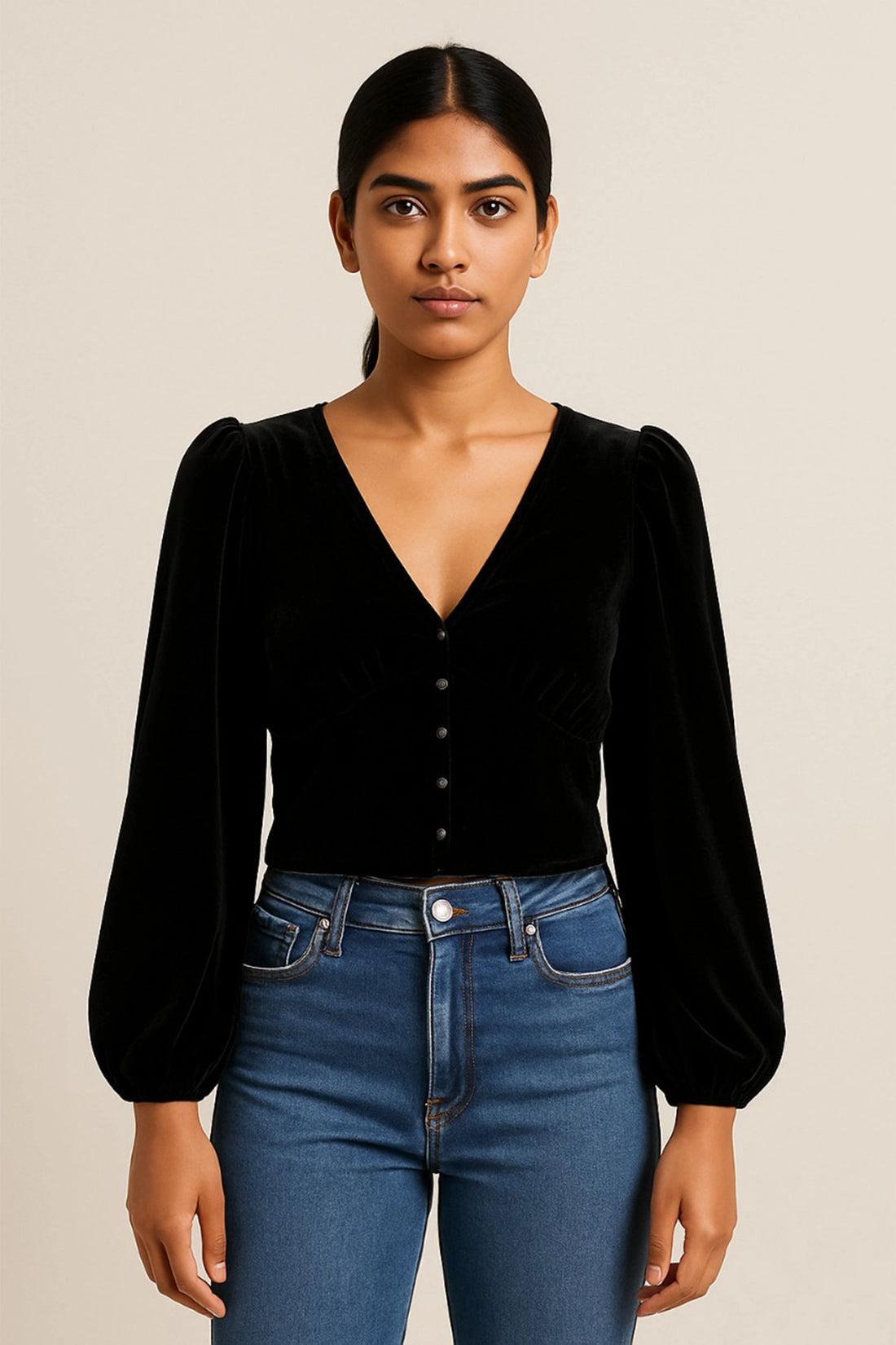 Elysian Black Velvet Top