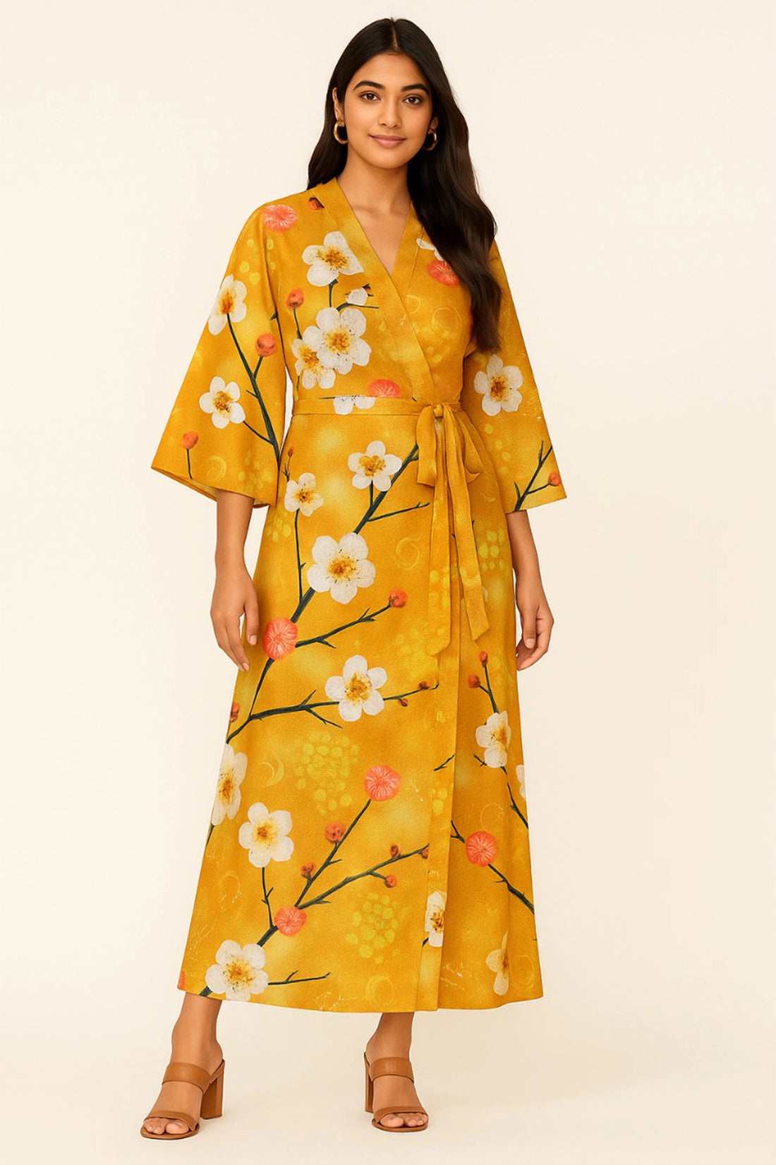 Mustard Meadow Wrap Dress