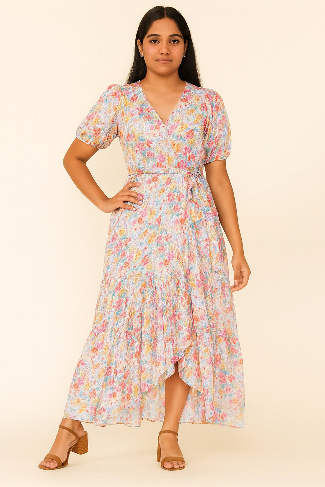 Petal Drift Wrap Maxi