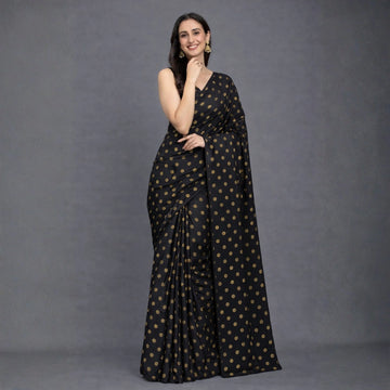 Black Polka Saree