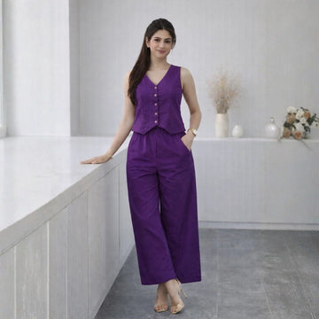 Ira Vest & Pant Set – Purple