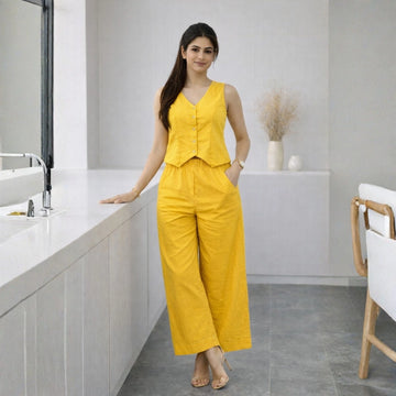 Ira Vest & Pant Set – Yellow