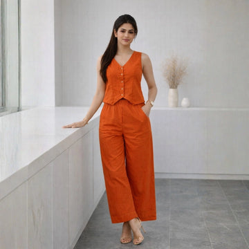 Ira Vest & Pant Set – Orange