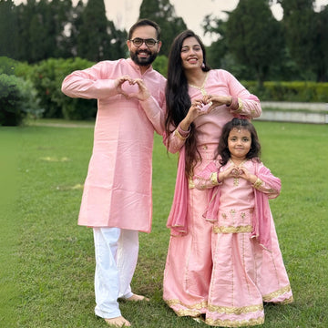 Peach Gota Pati Family set
