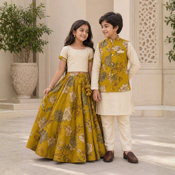 Vintage Bloom Brother–Sister Set
