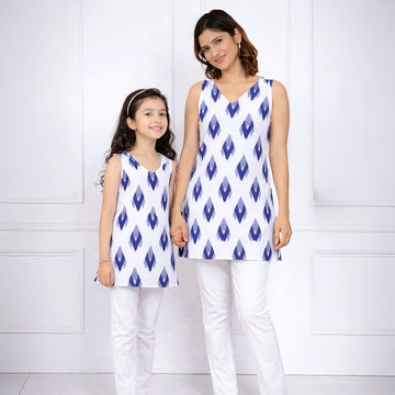 Indigo Ikat Harmony Set For Mom & Daughter